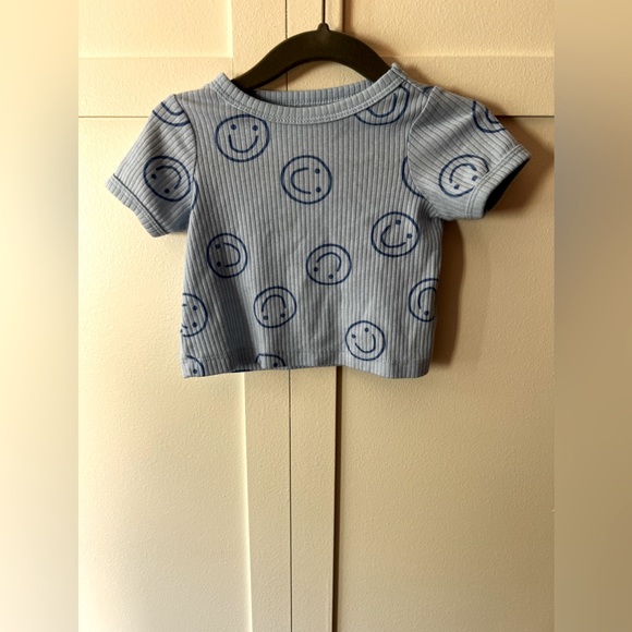 Cat & Jack ribbed smiley face 2 piece set t shirt with bloomers, size 3-6 months - Picture 4 of 12
